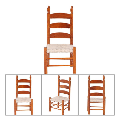 Silla Vintage De Madera En Miniatura Para Muñecas 1:12, Bric