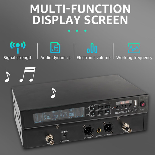 Bluetooth De Micrófono Inalámbrico Retekess Tc103 Bluetooth,