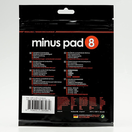 Imagen 4 de 4 de Pad Térmico Thermal Grizzly Minus Pad 8 - 100x100x1,5 Mm