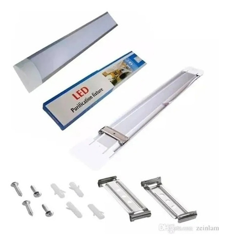 Foco Led Tubo Plano Iluminacion Luz 36w Canaleta 120cm /f096