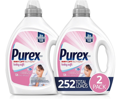 Detergente Líquido Jabon Purex Para Ropa De Bebés 2 Uds 252