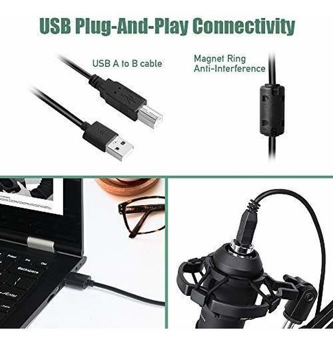 Usb Streaming Podcast Pc Micrófono, Sudotack Professional 1