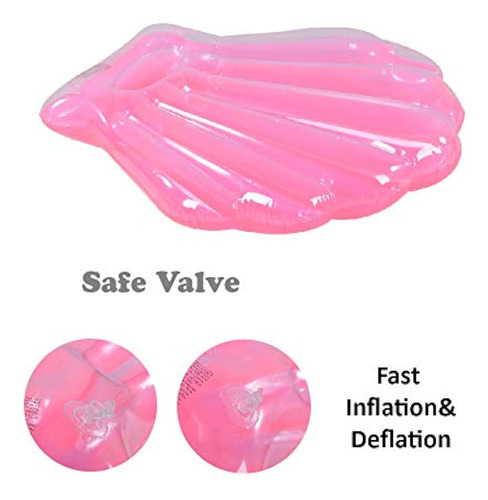 Flotador Inflable Para Piscina Con Forma De Concha Rosa 2 Pz Rosa