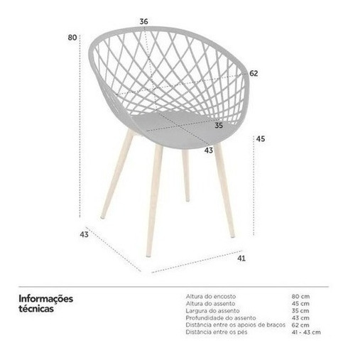 Kit 4 Cadeiras Design Clarice P/ Jardim, Área De Churrasco Cor da estrutura da cadeira Amarelo