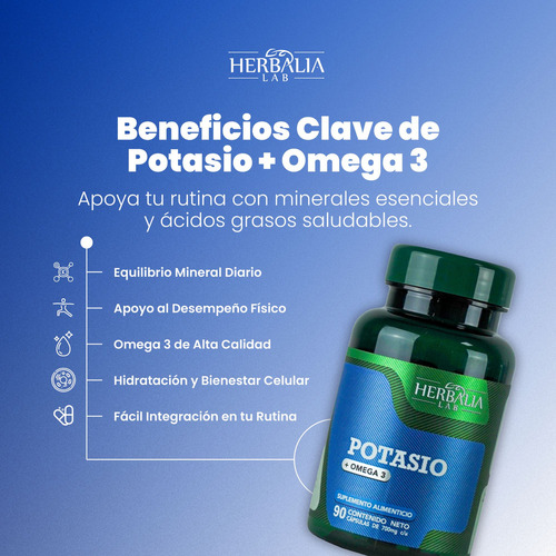 Potasio + Omega 3 Apoyo Nutricional 90 Caps Herbalia Lab