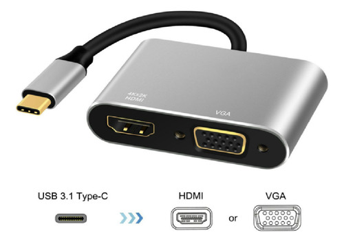 Adaptador Multipuerto () A Adaptador Múltiple 4k Vga