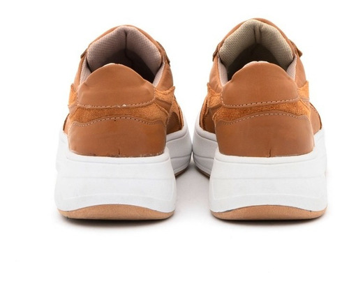 Imagen 4 de 6 de Zapatillas De Cuero Con Plataforma Mujer Urbanas Sneakers
