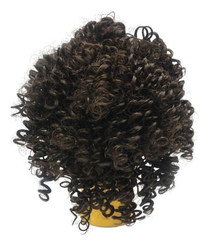 Coque Afro Puff Cacheado 100% Orgânico Volumoso Adere Creme Cor Castanho Claro Cor 04