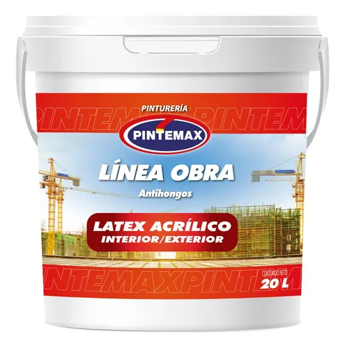 Pintemax Obra Latex 24L antihongos mate 1 unidad blanco