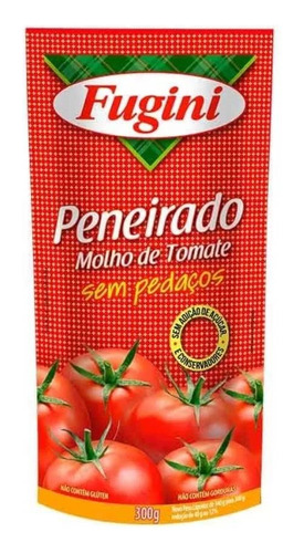 Molho De Tomate Fugini Tradicional Peneirado Sachê 300g - Em