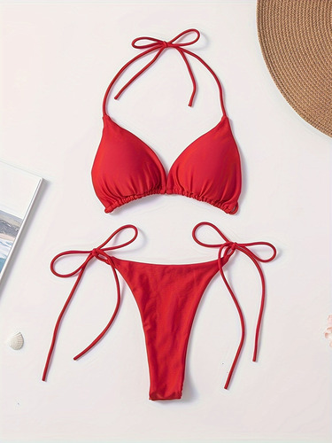 Conjunto De Bikini De Para Mujer, Sujetador Halter