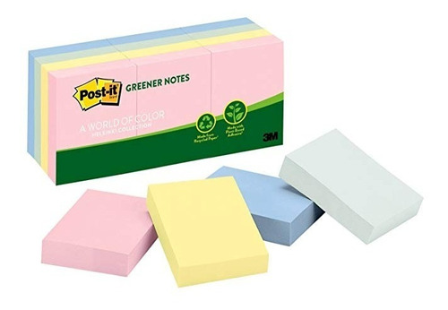 Post-it Notas Greener, 1,5 Pulgadas X 2 En Helsinki, Colecci