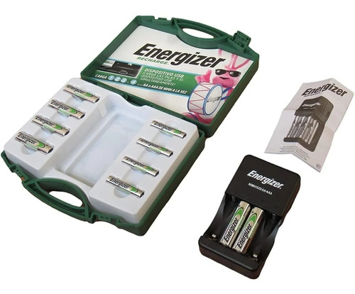 Pilas Recargables Cargador Usb Estuche, 6 Aa 4 Aaa  Msi