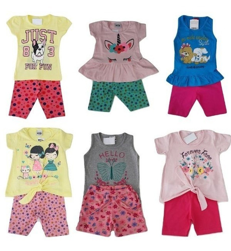 Roupa Infantil Feminino Kit 5 Conjunto Atacado Barato