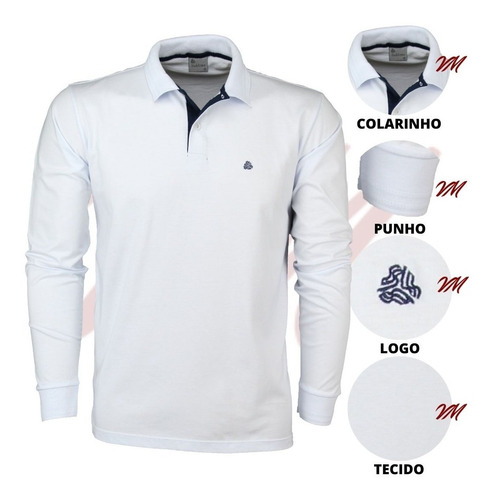 Imagem 1 de 2 de Camisa Gola Polo Manga Longa Meia Malha Sudotex Tecido Macio