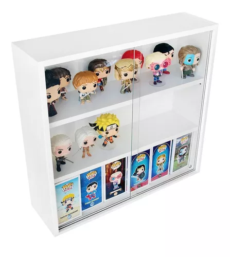 Expositor Para Funko Pop Mdf (3 Vãos), Portas Vidro, Branco