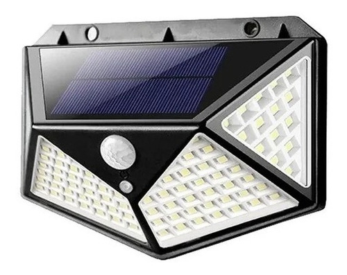 Kit 4 Luminária Solar Parede 40 Leds 12w C/ Sensor Movimento Cor Preto