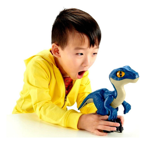 Brinquedo Boneco Articulado Imaginext Dinossauro Raptor - Azul - Jurassic World - Fisher Price