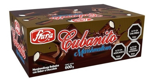 4x Caja De Cubanito Marshmallows Bañados Chocolate 600g C/u