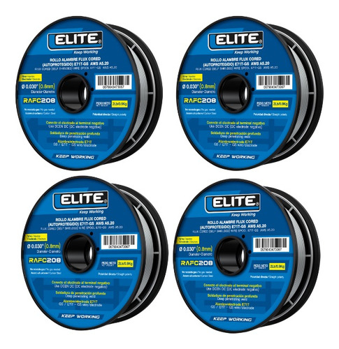 Soldadura Microalambre Flux Core 0.030mm 4 Rollos De 1 Kilo
