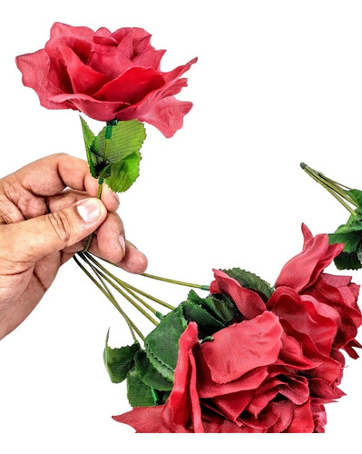 2 Buquês De Rosas Grande Flores Artificiais Sem Vaso Festas | Parcelamento  sem juros