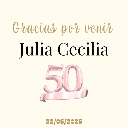 25 Tarjetas Personalizadas. Cumpleaños. Bodas. Comunión Beige