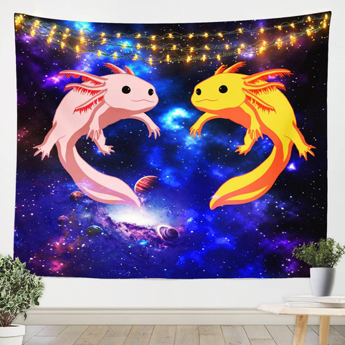 Feelyou Bonito Tapiz Ajolote Para Colgar Pared Galaxia Niño