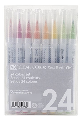 Zig Clean Color Real Brush Markers 24 Por Paquete