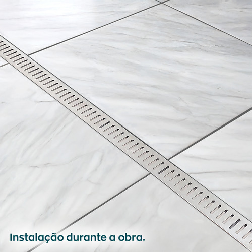 2 Grelha Ralo Para Area Externa Inox 304 1,2m X 7cm Kit 2un