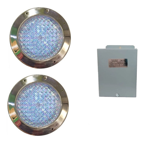 2 Reflector P/nicho 24w/12v Led Colores + Transformador 100w