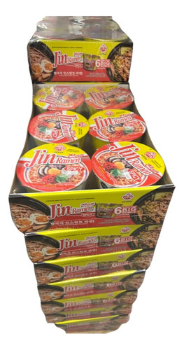 Sopa Instantánea Ottogi Jin Ramen Picante 6big Bowls 110gc/u