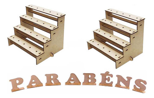 Kit Mdf Decoração Festa Aniversário Parabéns E 2 Piruliteiro