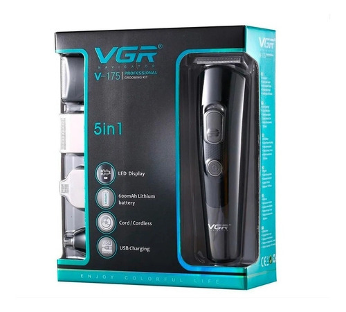 Imagen 2 de 2 de Afeitadora y cortadora de pelo VGR V-175 negra 100V/240V