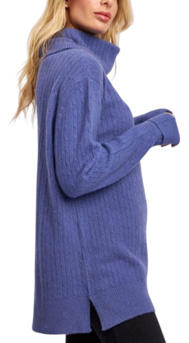 Poleron Trenzado T U Lana Merino Pelo De Conejo Art 4346