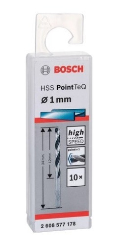 Broca Hss Pointteq 1,0mm 10peças 2608577178 Bosch