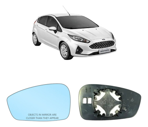 Par Lente Azul Retrovisor New Fiesta 2015 - 2018