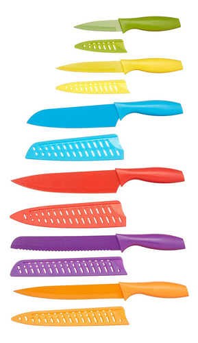 Set De 6 Cuchillos De Cocina Con Protectores