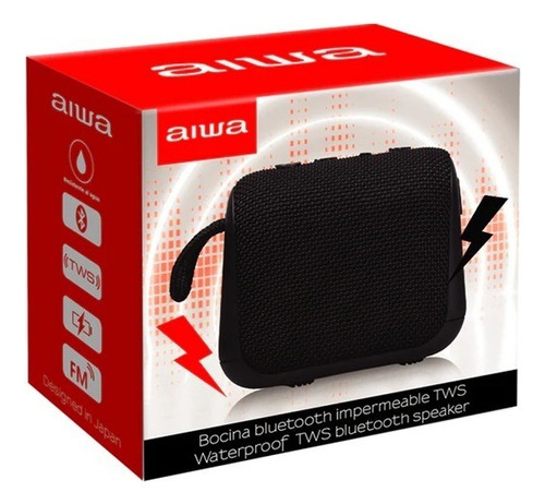 Bocina Aiwa Awkf3b Inalambrica Resistente Al Agua Negro