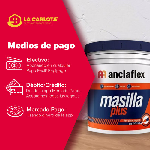 Masilla Para Placa De Yeso Anclaflex Plus 1,8 Kg