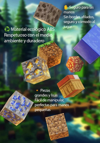 Set De Bloques Magnéticos Minecraft 64 Pzs + Figuras + Bolsa 64 Minecraft
