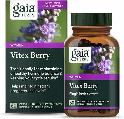 Baya Vitex Hormonal Balance para mulheres Gaia Herbs 60 cápsulas de sabor sem sabor