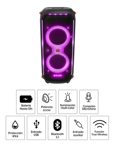 Imagen 2 de 10 de Parlante Bluetooth Jbl Party Box 710 800w Rms, Negro