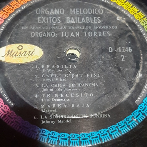 Sin Tapa Disco Juan Torres Organo Melodico  Cl0