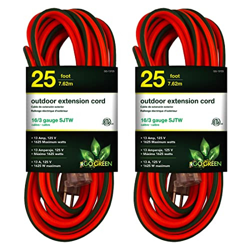 Gg13725 16/3 25 Sjtw Outdoor Extension Cord, Lighted En...