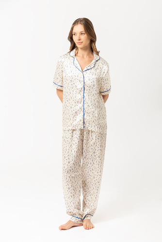 Pijama Set Saten Alice - Palo Rosa