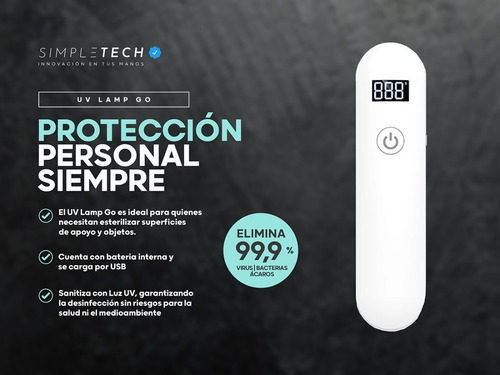 Imagen 6 de 7 de Esterilizador Portátil Lámpara Uv Germicida Superficies