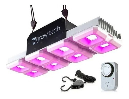 Panel Led Growtech Cultivo Indoor Cob 400w Poleas Timer