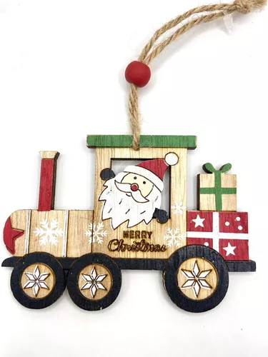 4 peças Decoração para pendurar árvore de Natal vintage caminhão enfeites  para pendurar na parede etiquetas para presente de festa presente dourado