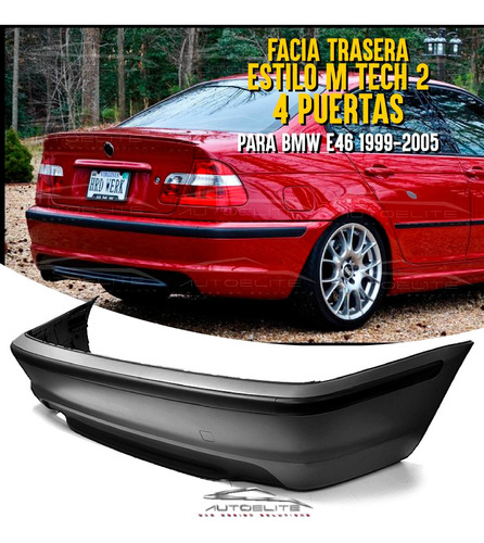 Imagen 2 de 10 de Facia Trasera Bmw Serie 3 E46 4 Ptas Tipo Mtech 1999 - 2005