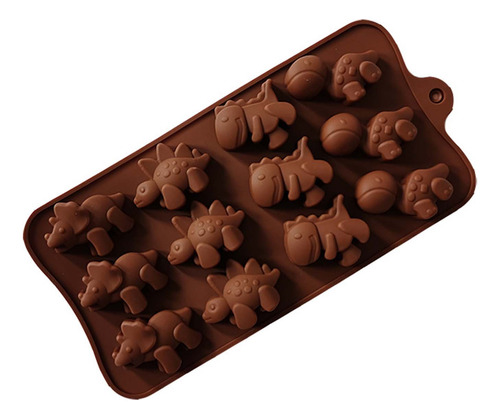 Molde R Silicone Para 12 Chocolates Con Forma De Dinosaurio